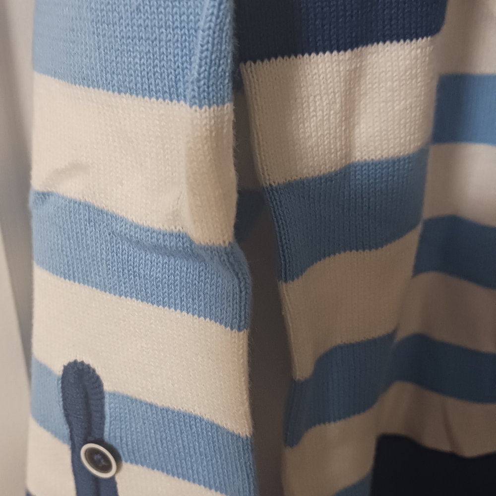Northern Reflections White and Blue Striped Long Sleeve Shirt - Picture 2 of 4